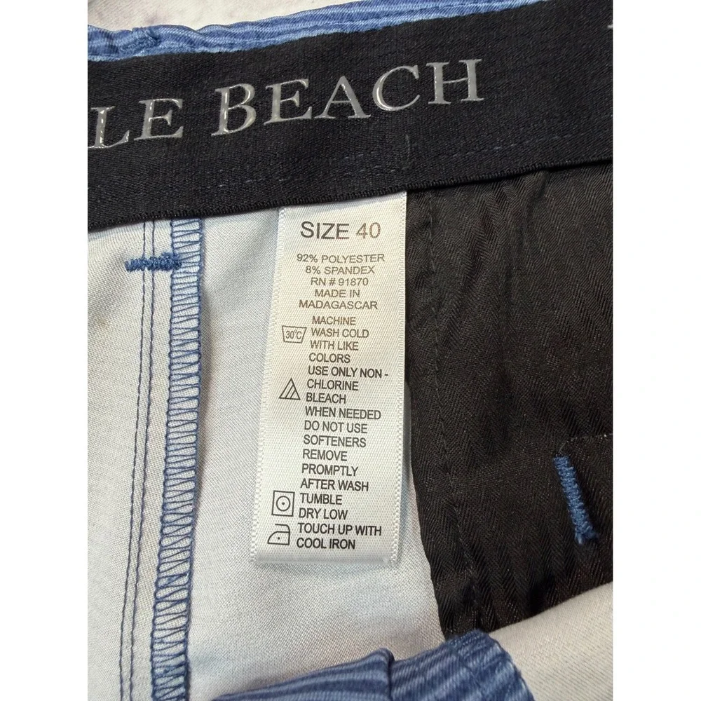 Pebble Beach‎ Mens Blue Striped Performance Golf Shorts Size 40 Stretch